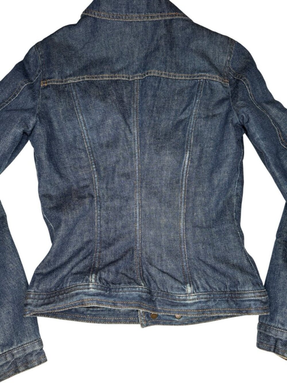 D&G Dolce & Gabbana XS Vintage Y2K Denim Jacket Tiger Stripe Lining Zip Pockets - Picture 9 of 11